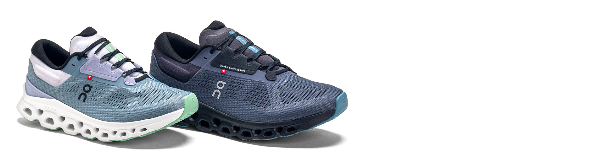 on cloudstratus 3 running shoes on white background
