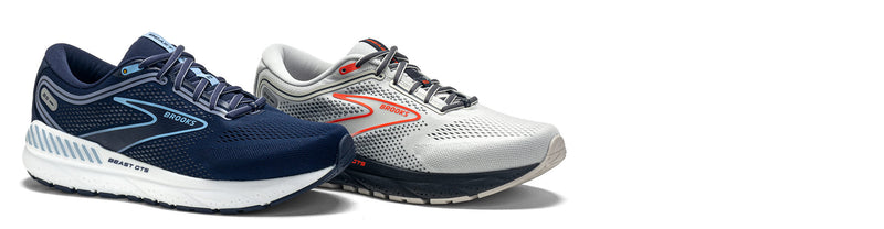 brooks beast gts 23 running shoes on white background