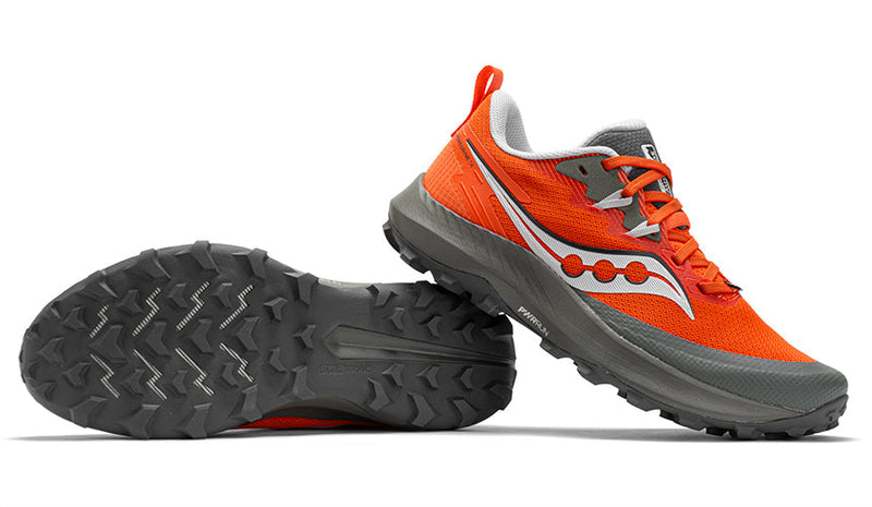 saucony peregrine 14 trail shoes on white background