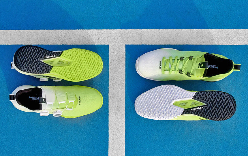 head endure pro tennis shoes on court