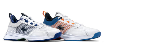 lacoste ag-lt 21 tennis shoes on white background