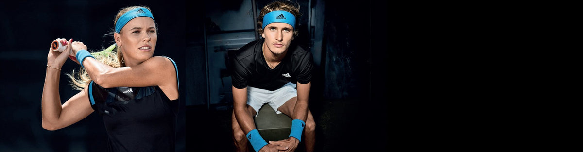 Tennis athletes in adidas x Parley tennis apparel