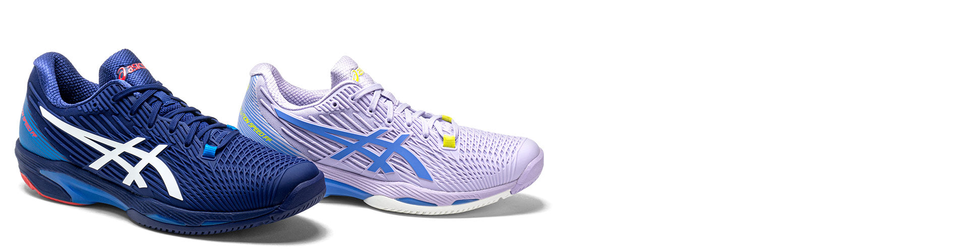 asics gel solution speed ff 2 tennis shoes on white background