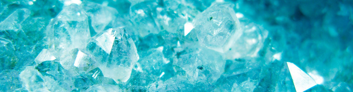 Bright aquamarine crystals