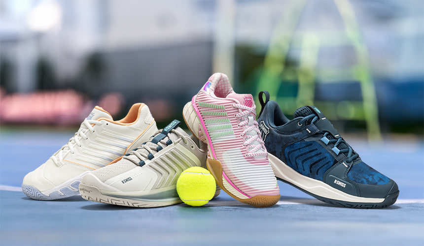 Kswiss tennis shoes on white background