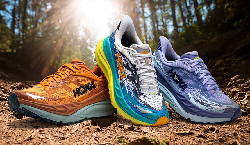 womens and mens mafate speed 3 trail running shoes on white background