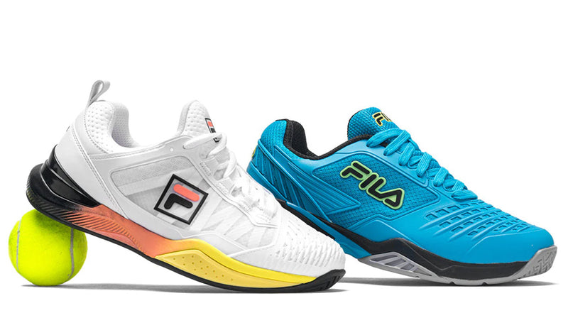 fila tennis shoes on white background