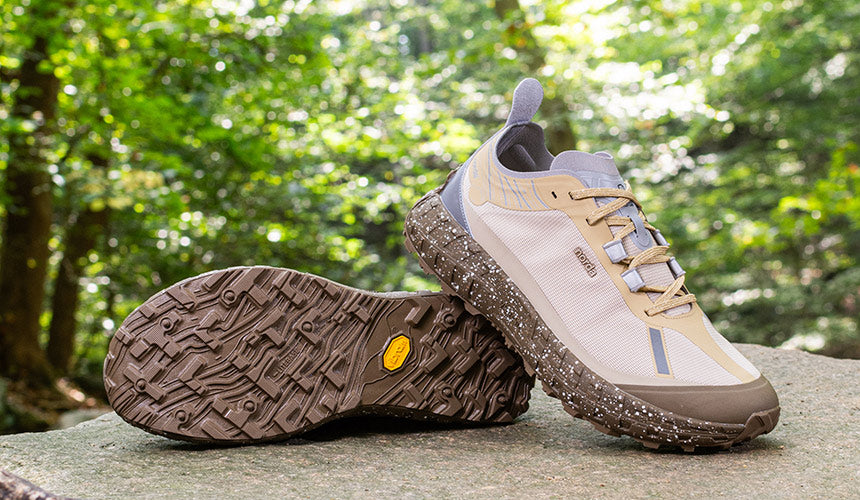 norda 001 regolith trail running shoes in a natural outdoor setting
