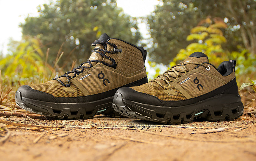 on cloudrock wp shoes sitting on dusty trail