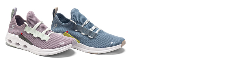 on cloudeasy running shoes on white background