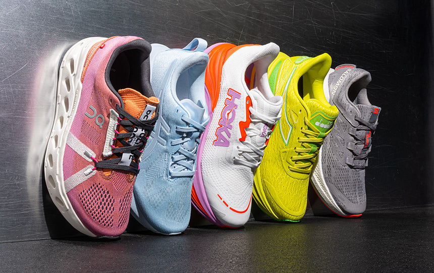 On running asics hoka diadora salomon running shoes