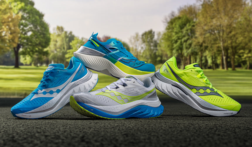 saucony endorphin running shoes in park