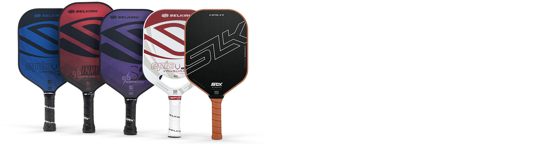 selkirk pickleball paddles on white background