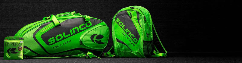 Solinco Tour Neon Green Bags and Hyper-G Soft String