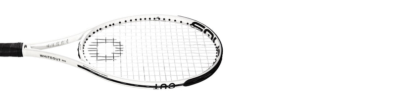 Solinco Whiteout Tennis Racquet against a clean white background