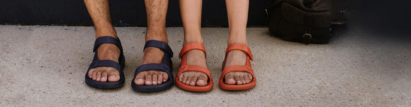 Woman and man in Teva Hurricane sandals