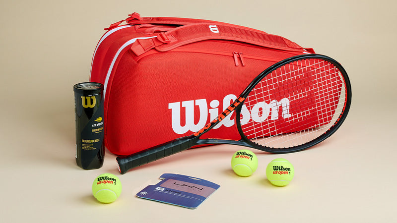 Wilson Clash v3 black tennis racquet and bag with red accents.