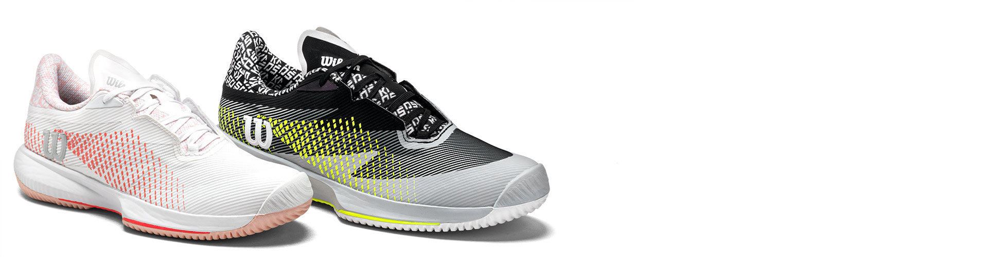 wilson kaos swift tennis shoes on white background