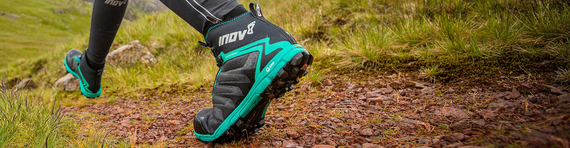 Woman in Inov-8 trail running shoes