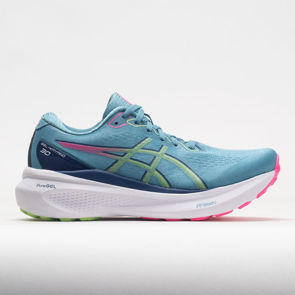 Madison Sophie premier ASICS GEL-Kayano 30 Women's Gris Blue/Lime Green – Holabird Sports