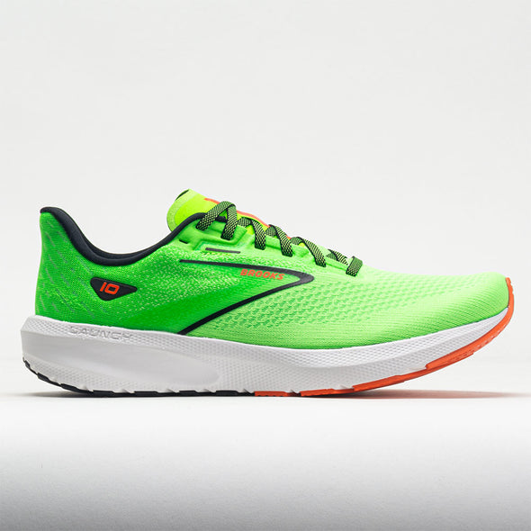 Brooks Launch 10 Men's Green Gecko/Red Orange/White