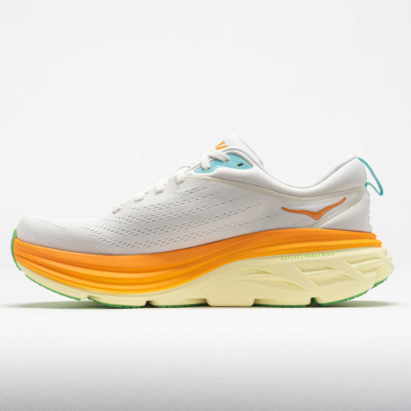 HOKA Bondi 8 Men's Blanc de Blanc/Solar Flare