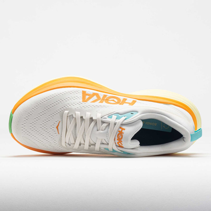 HOKA Bondi 8 Men's Blanc de Blanc/Solar Flare