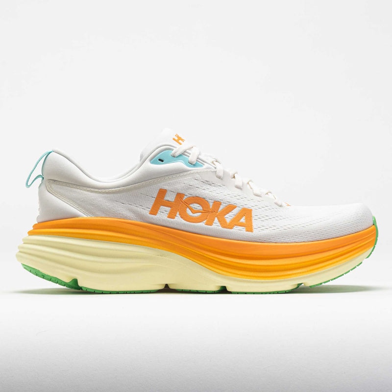 HOKA Bondi 8 Men's Blanc de Blanc/Solar Flare