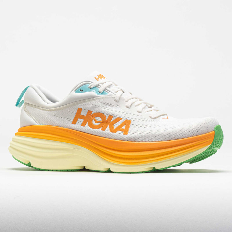 HOKA Bondi 8 Men's Blanc de Blanc/Solar Flare