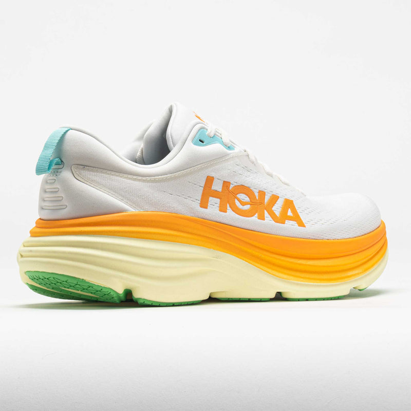 HOKA Bondi 8 Men's Blanc de Blanc/Solar Flare