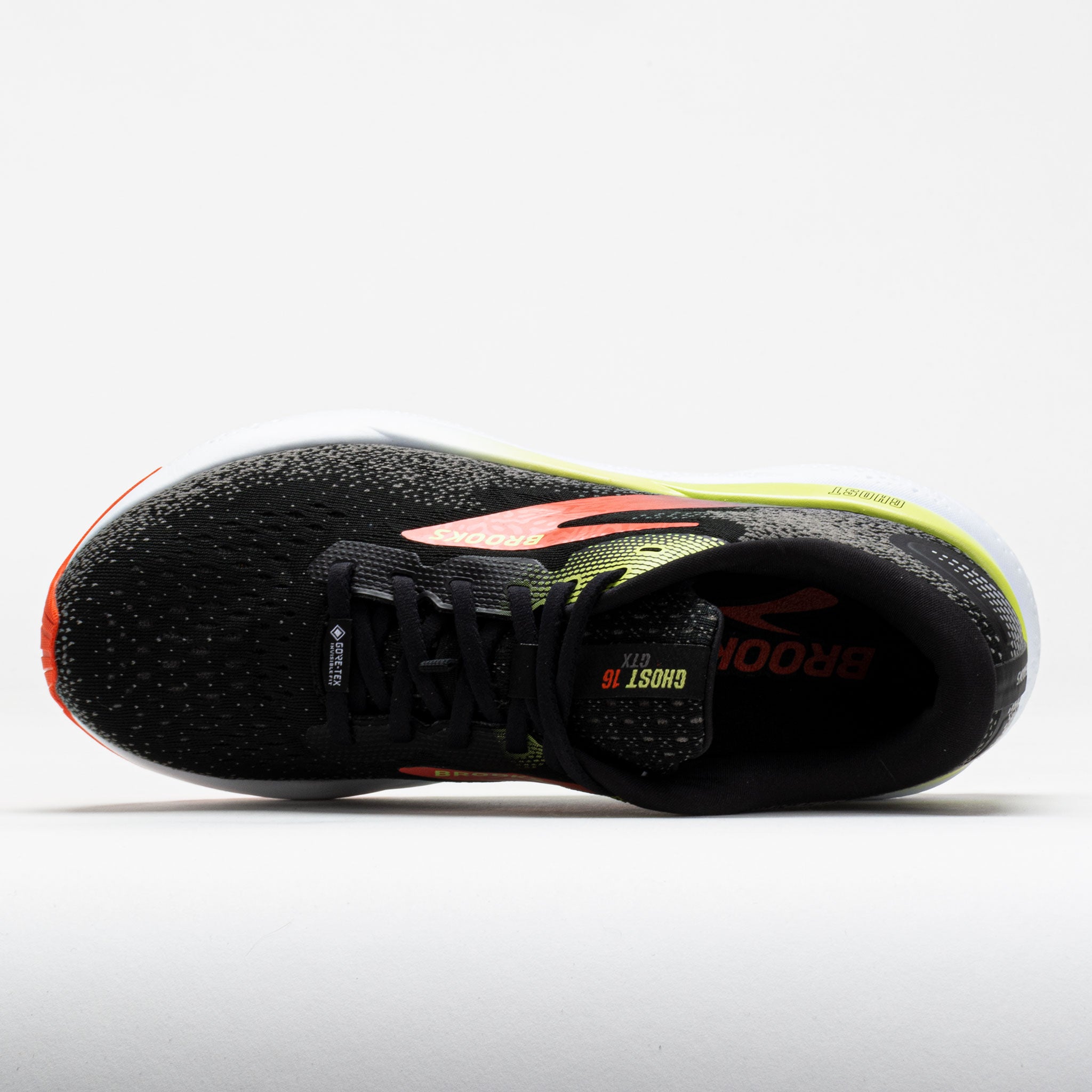 Brooks Ghost 16 GTX Men's Black/Mandarin Red/Green