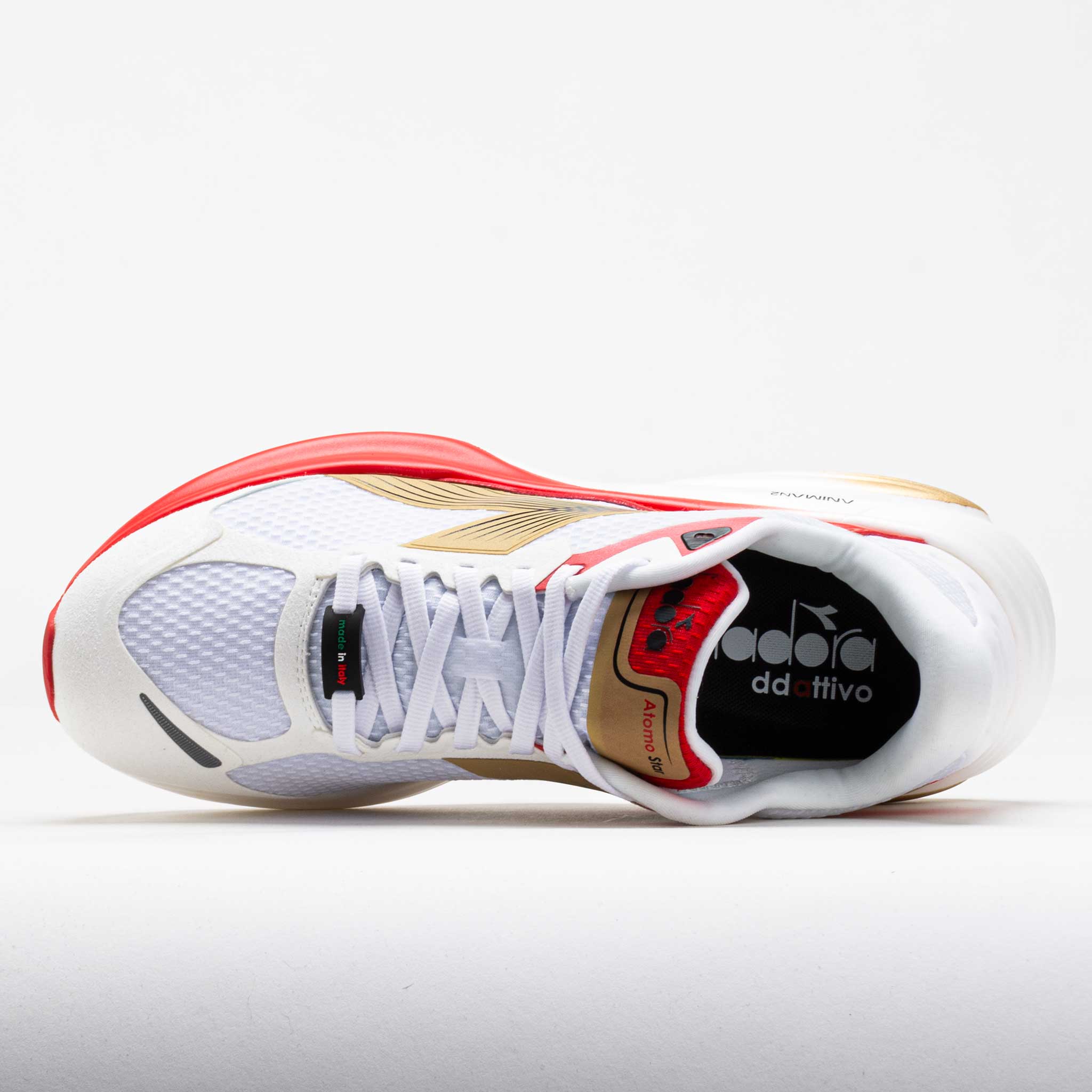 Diadora Atomo Star Unisex White/Metallic Gold/Firey Red