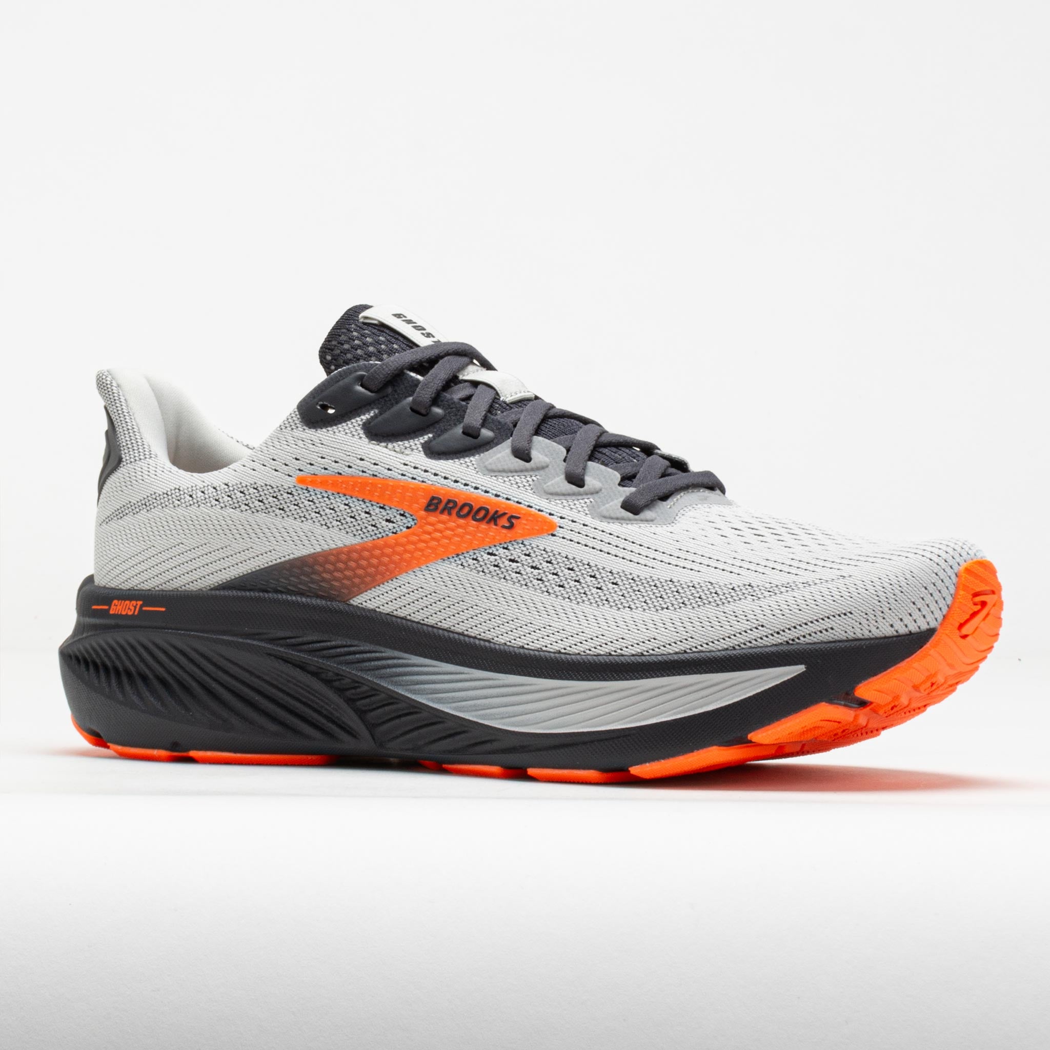 Brooks Ghost 17 Men's Oyster Mushroom/Orange/Ebony – Holabird Sports
