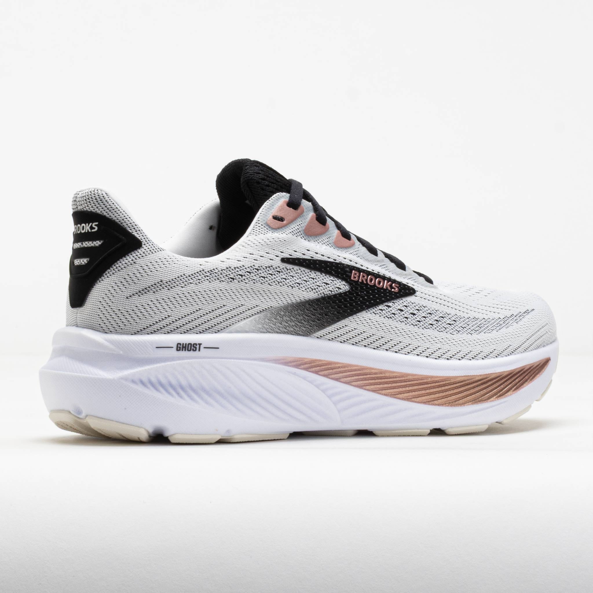 Brooks Ghost 17 Women's White/Black/Rose Gold – Holabird Sports