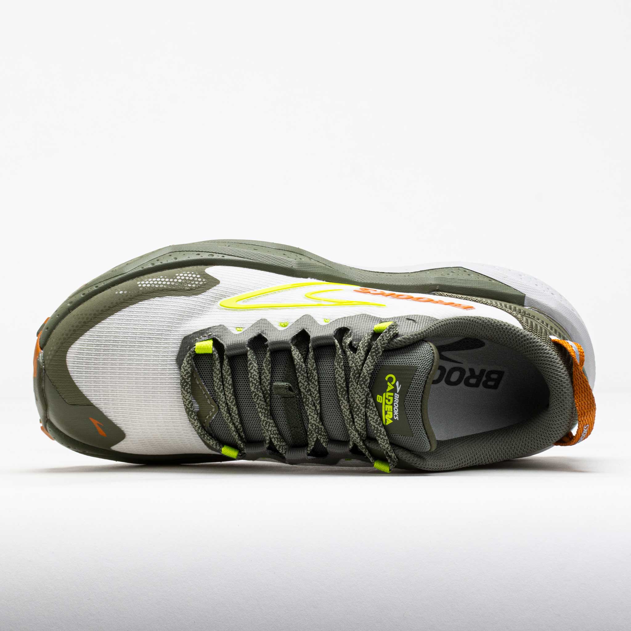 Brooks Caldera 8 Men's Dusty Olive/Lime/Oyster – Holabird Sports