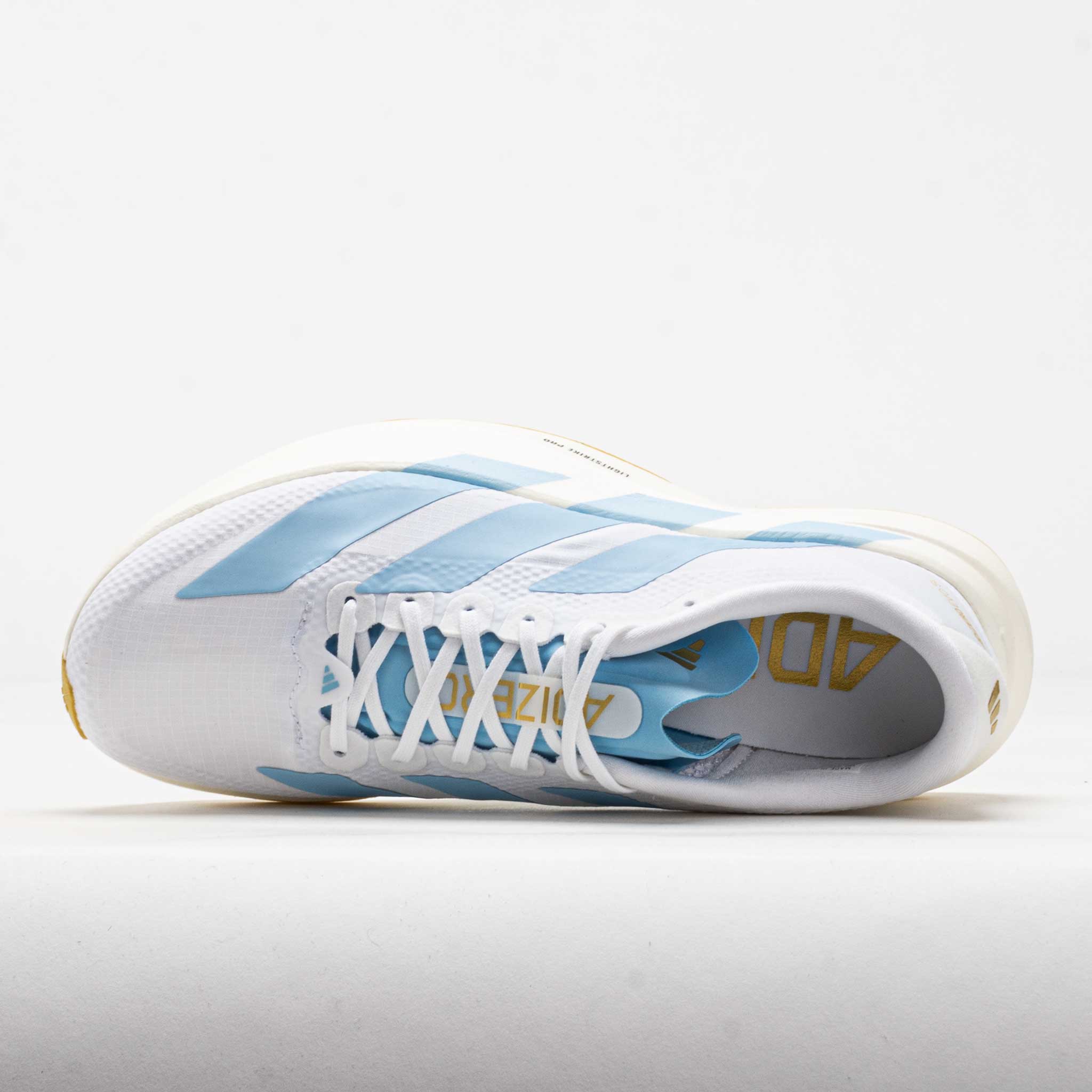 adidas Adizero EVO SL Men's White/Clear Blue/Matte Gold