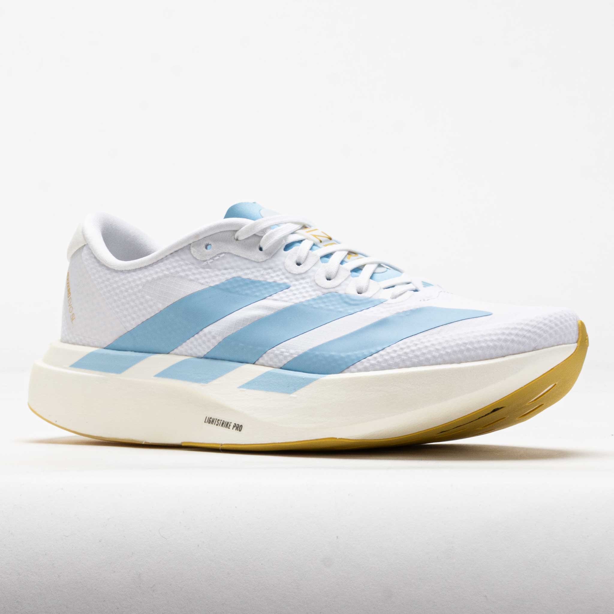 adidas Adizero EVO SL Men's White/Clear Blue/Matte Gold