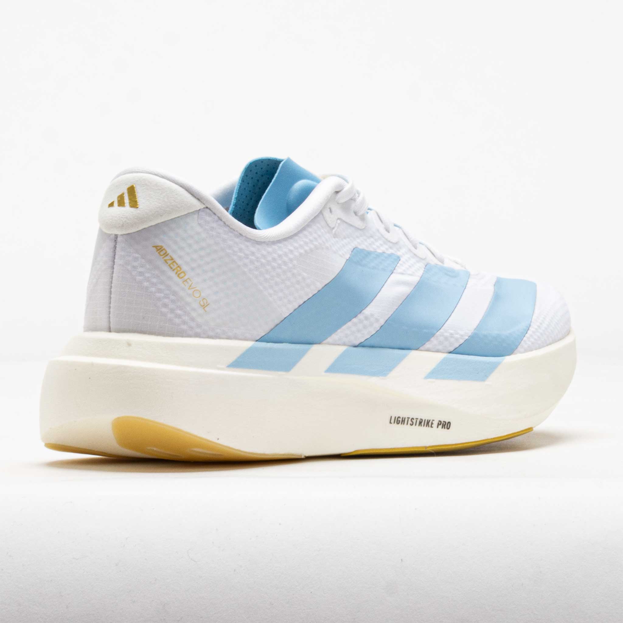adidas Adizero EVO SL Men's White/Clear Blue/Matte Gold
