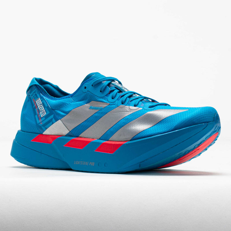 adidas Adizero Adios Pro 4 Shoes - Men's - Solar Blue / Silver / Red