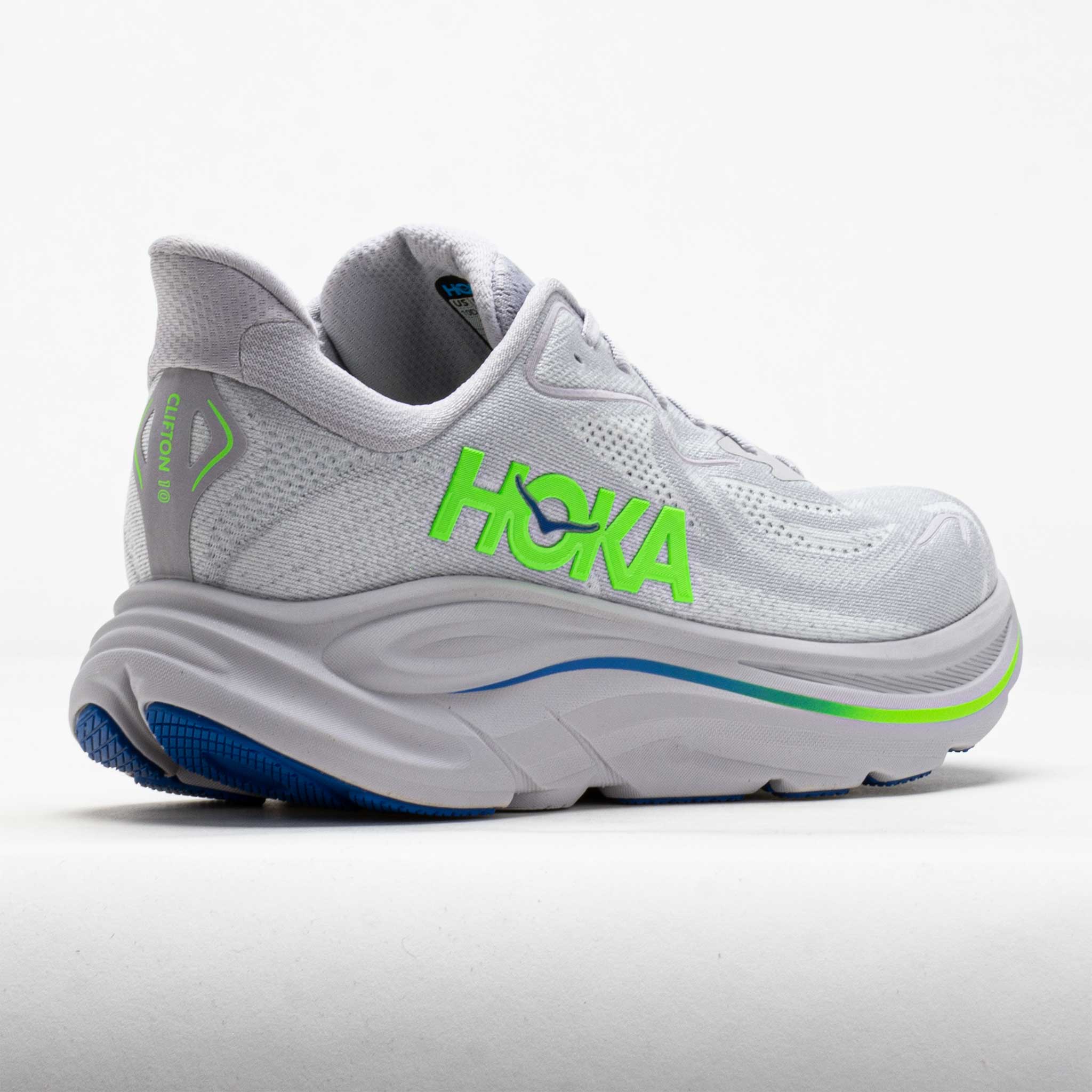HOKA Clifton 10 Men's Ash Grey/Neon Green – Holabird Sports