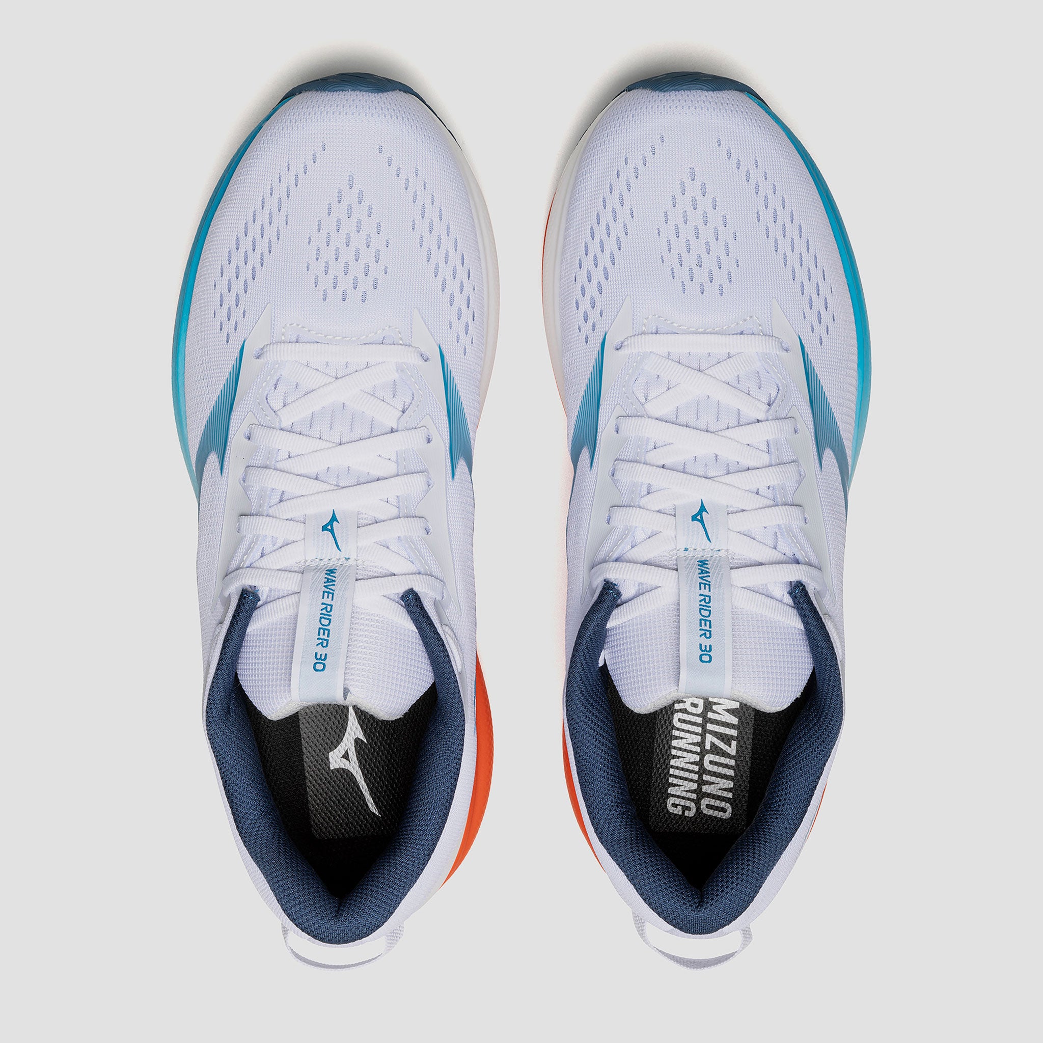 Mizuno Wave Rider 30 Men's White/Blue Jewel