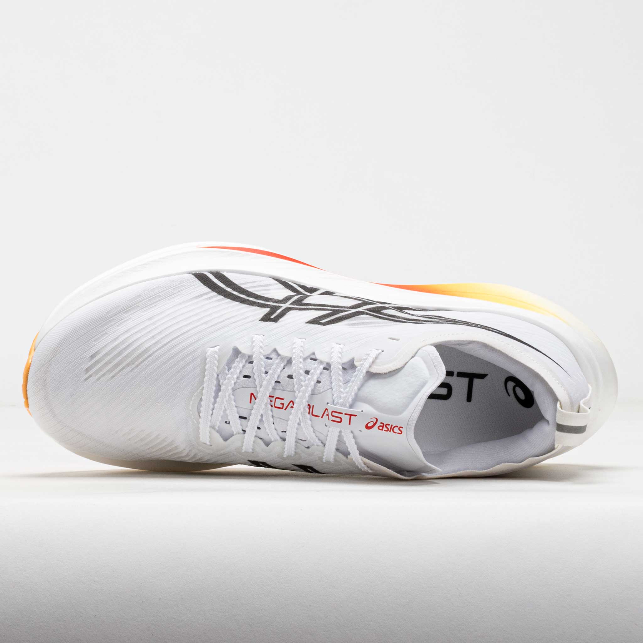 ASICS Mega Blast ホワイト ランニングシューズ ASICS Megablast Unisex White/Orange Glow – Holabird Sports