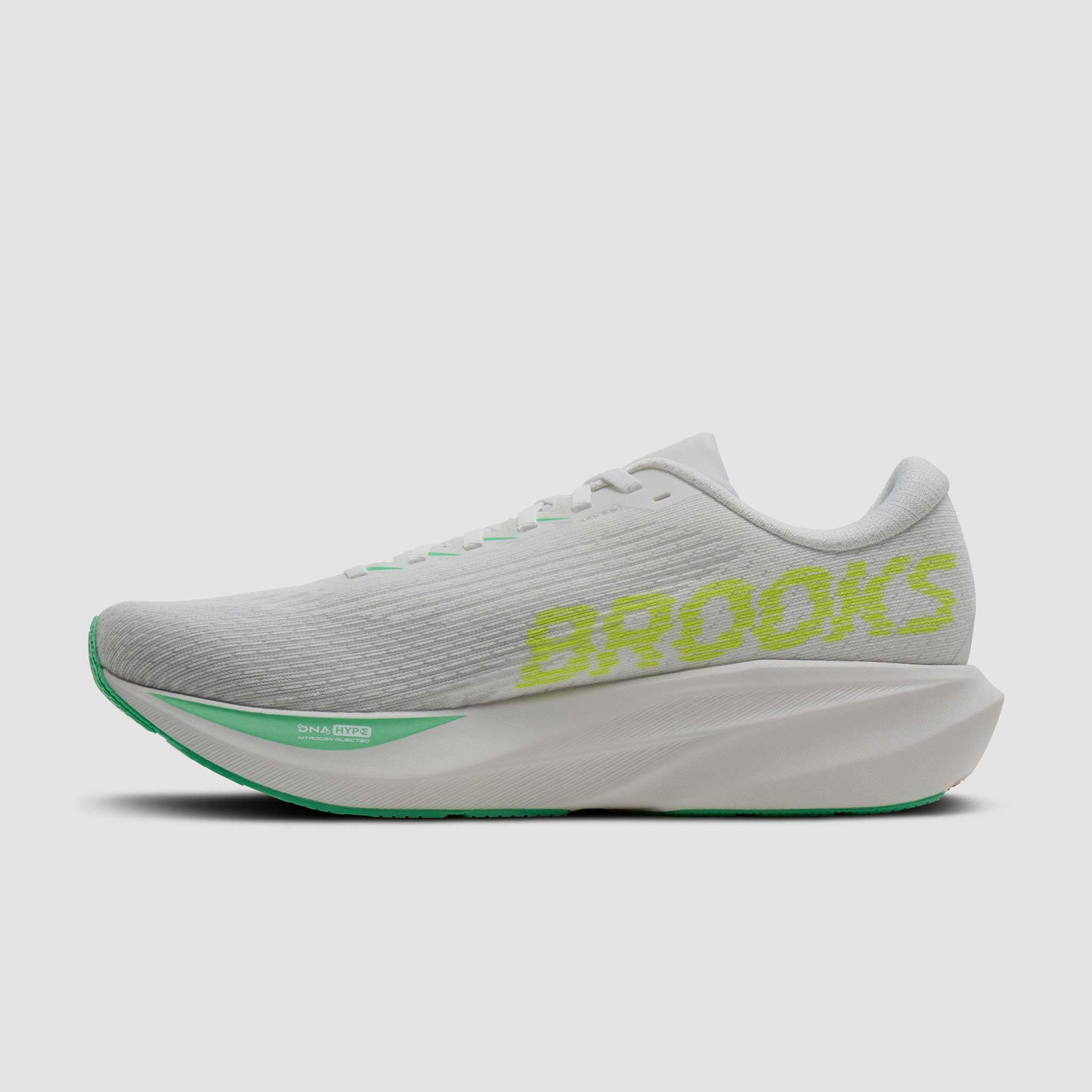 Brooks Ghost Amp Men's White/Paradise Green/Nightlife