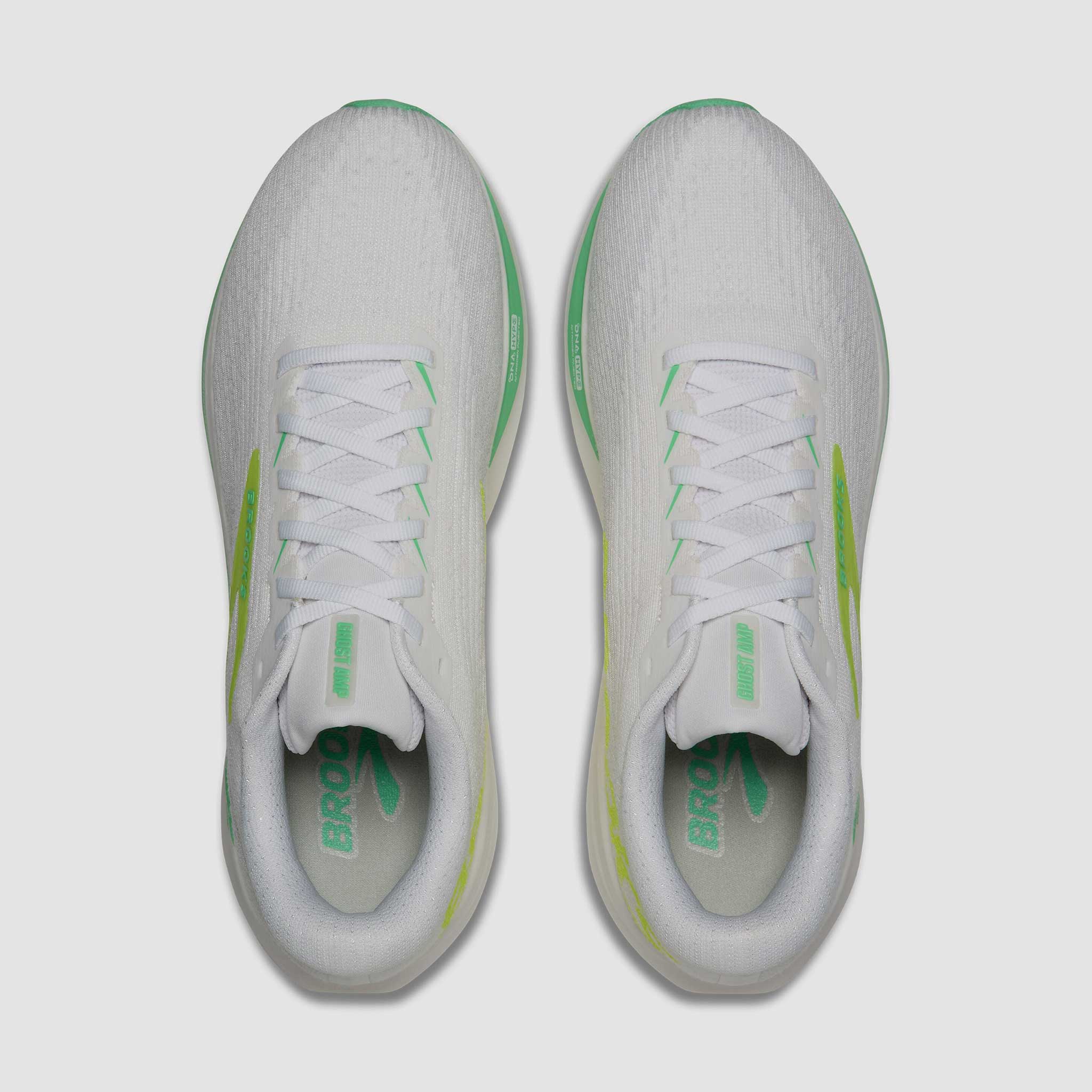 Brooks Ghost Amp Men's White/Paradise Green/Nightlife