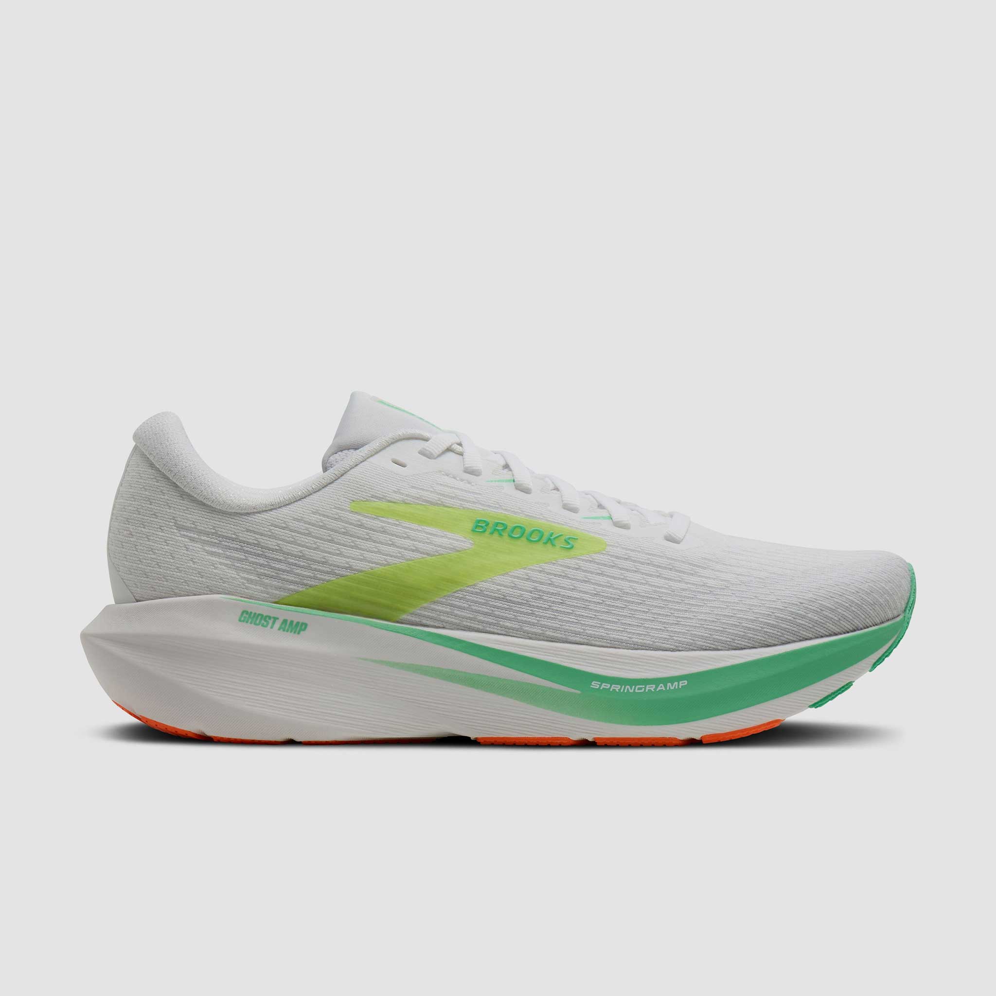 Brooks Ghost Amp Men's White/Paradise Green/Nightlife