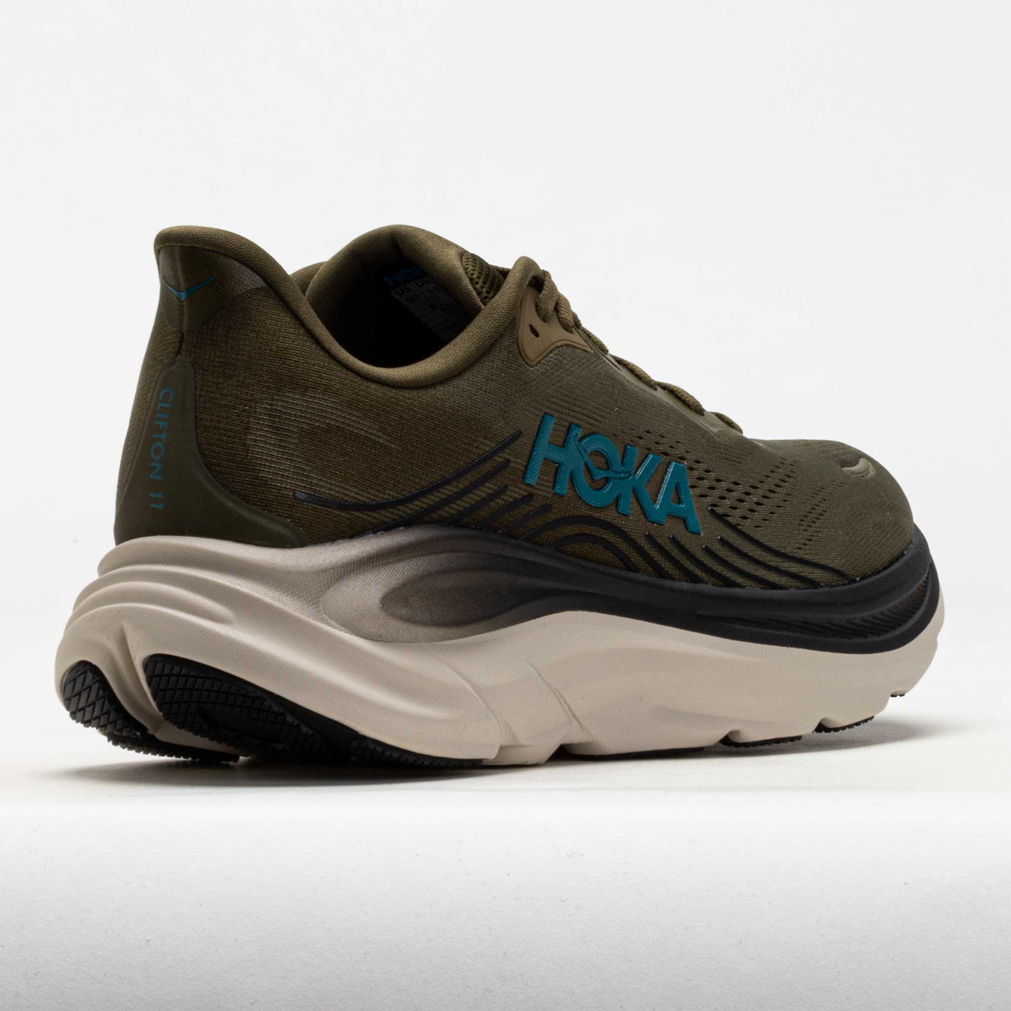 HOKA Clifton 11 Men's Antique Olive/River Rock Grey