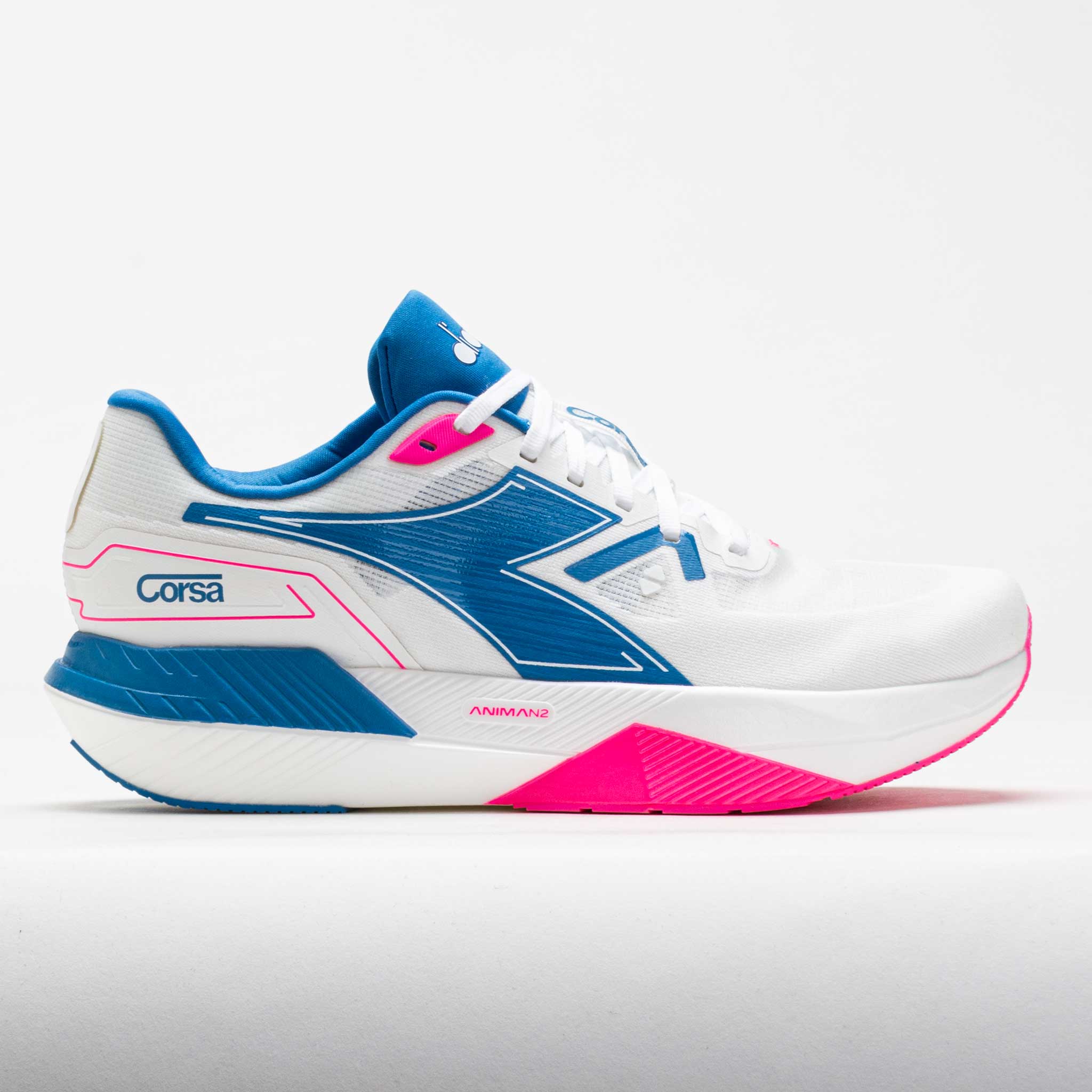 Diadora Corsa Men's Lucent White/Mediterranean/Pink Fluorescent
