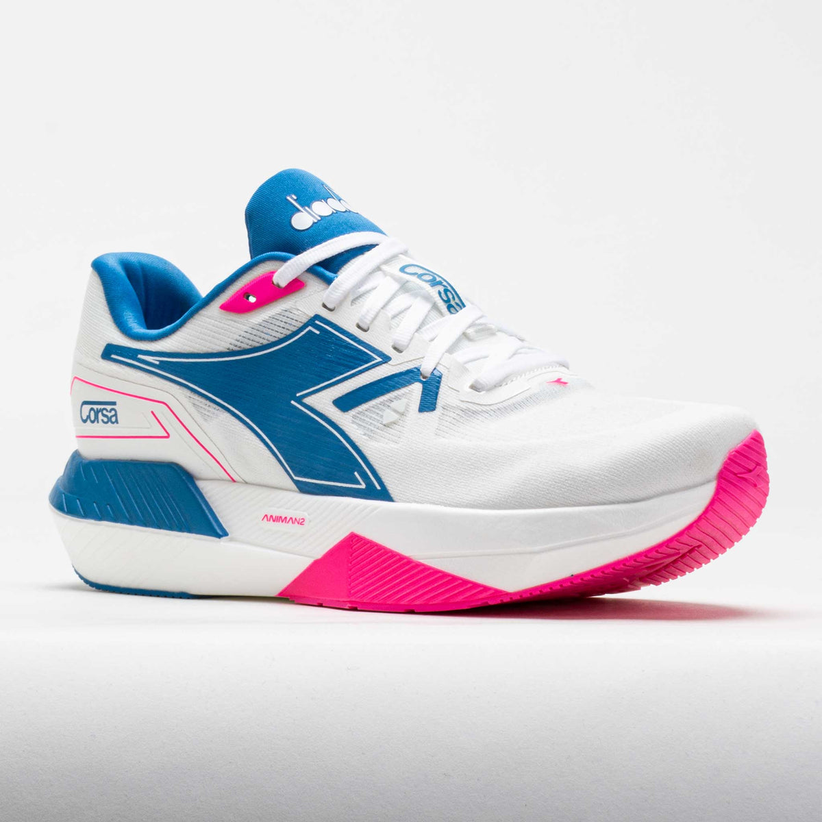 Diadora Corsa Men's Lucent White/Mediterranean/Pink Fluorescent