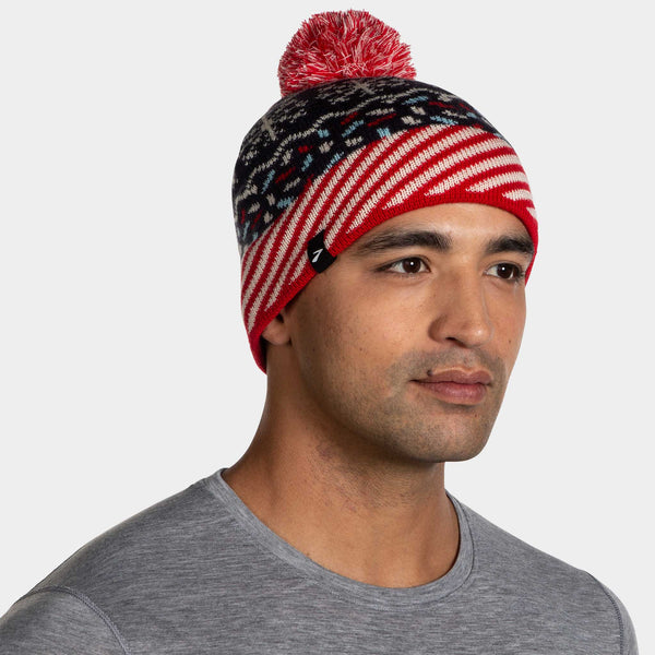 Brooks Run Merry 2023 Heritage Pom Beanie