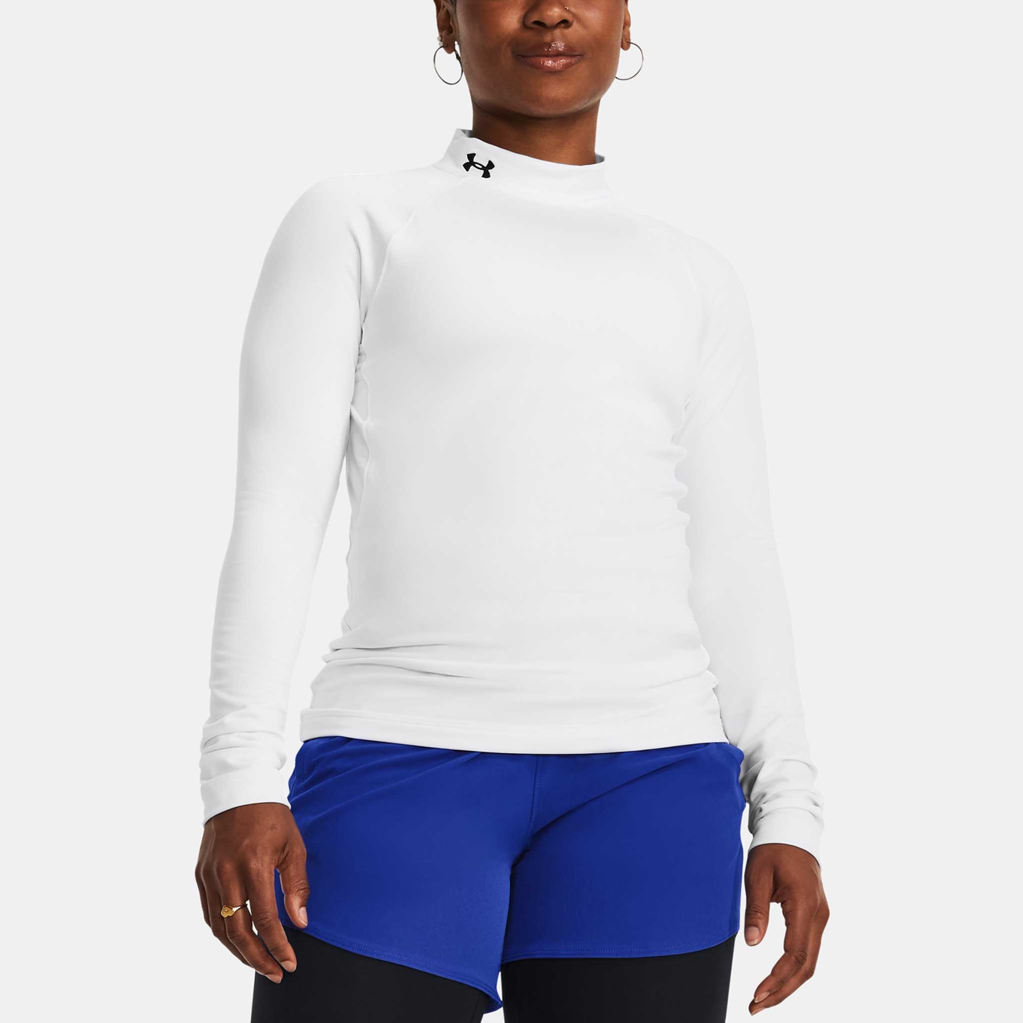 Under Armour Women's Authentics Mock Neck White S, image size:2048x2048